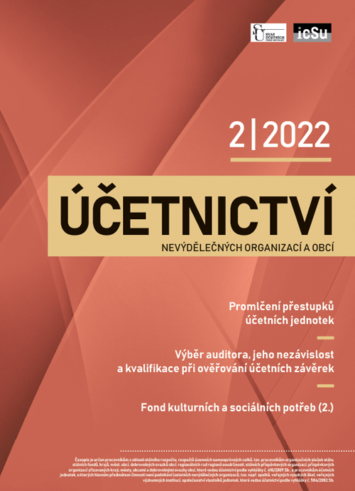 Aktuální číslo časopisu Účetnictví nevýdělečných organizací a obcí 2/2022