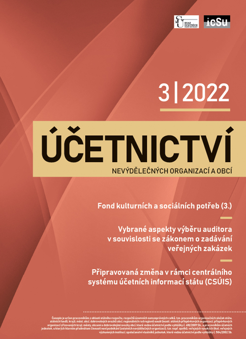 Aktuální číslo časopisu Účetnictví nevýdělečných organizací a obcí 3/2022