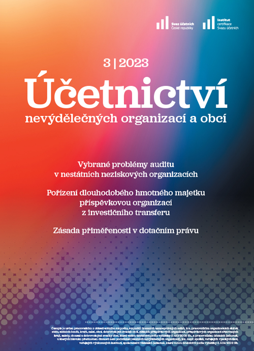 Aktuální číslo časopisu Účetnictví nevýdělečných organizací a obcí 3/2023